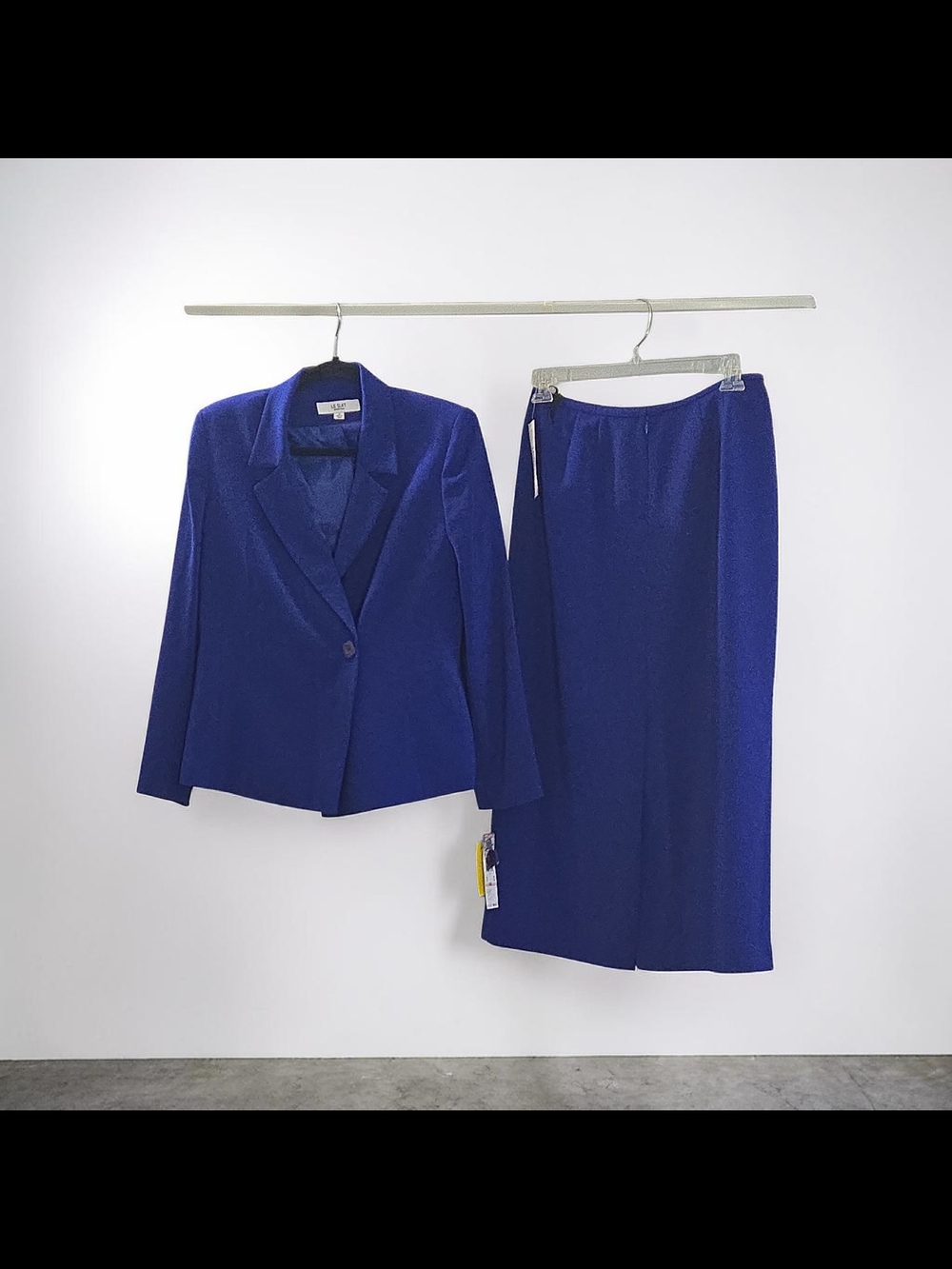 Le Suit Royal Blue Women's 2 Pc Blazer And Skirt Set